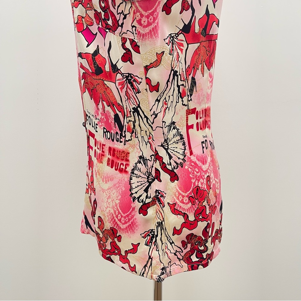 ESCADA Silk Long Sleeve Button Down Red Paris Shirt Size 34 X-Small - Picture 6 of 12